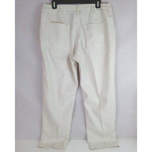 Lark Lane Women's White With Metallic Gold & Studded Accents Bootcut Jeans 14